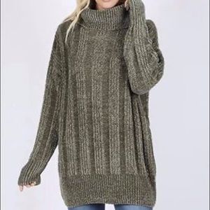 Olive Velvet Sweater